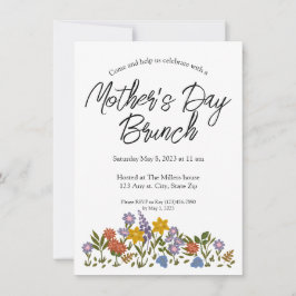 Invitación al brunch del Día de la Madre con flore