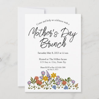 Invitación al brunch del Día de la Madre con flore