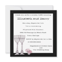 Invitación al bufé de cócteles en blanco y negro