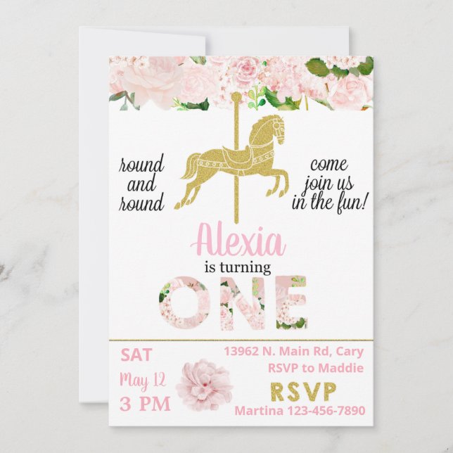 Invitación al caballo de oro carrusel de oro (Anverso)