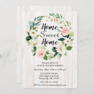 Invitación al calentamiento de la casa con flores