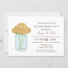 Invitación al calentamiento de la casa con tarro d