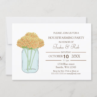 Invitación al calentamiento de la casa con tarro d