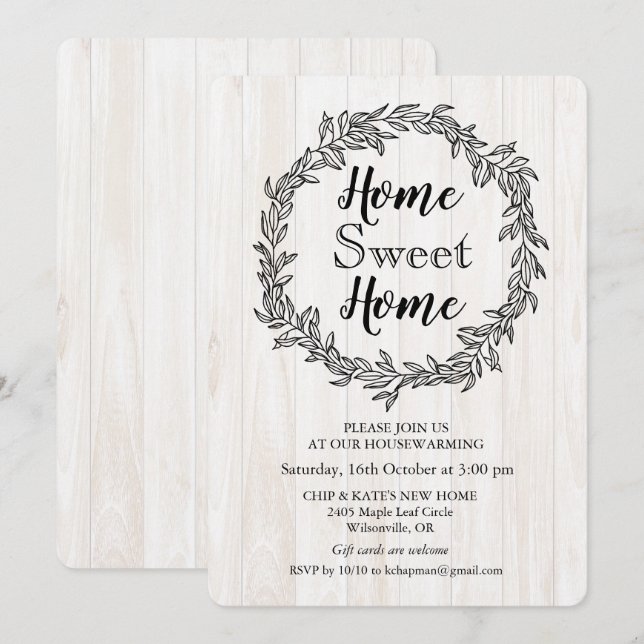 Invitación al calentamiento de la casa de la coron (Anverso / Reverso)