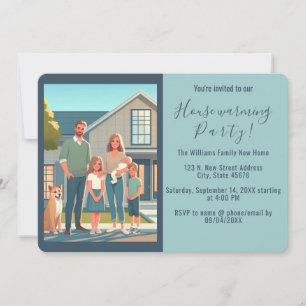 Invitación al calentamiento de la casa de la foto 