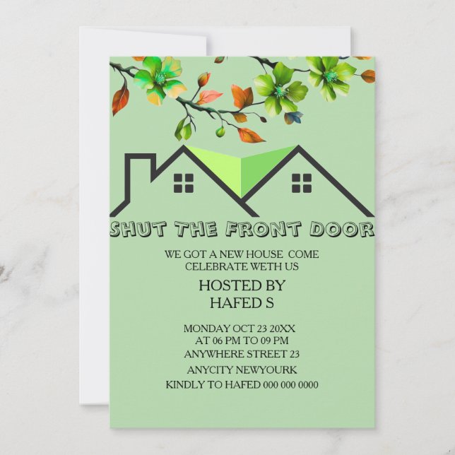 Invitación al Calentamiento de la Casa Invitación  (Anverso)