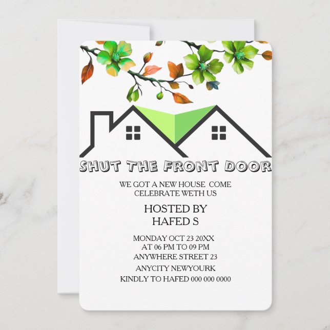 Invitación al Calentamiento de la Casa Invitación  (Anverso)