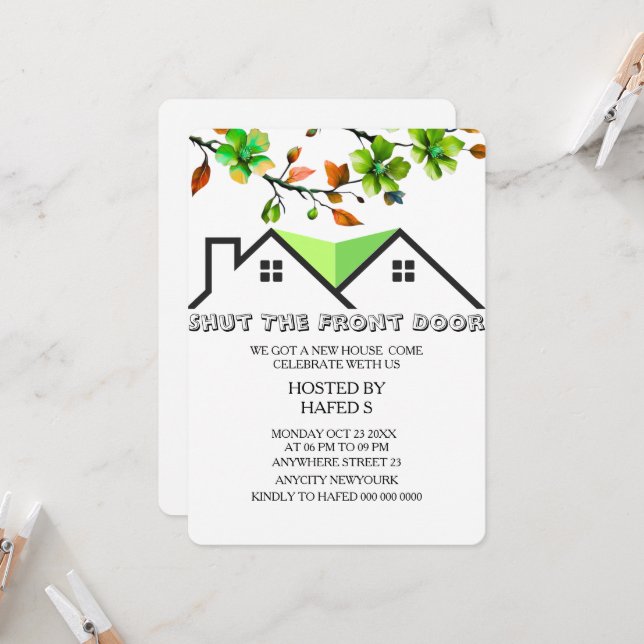 Invitación al Calentamiento de la Casa Invitación  (Anverso/Reverso In Situ)