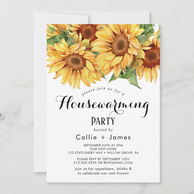 Invitación al cambio de hogar del girasol del país (Anverso)