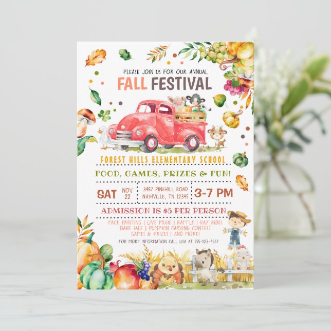 Invitación al Camión de Calabaza del Festival de O (Anverso de pie)