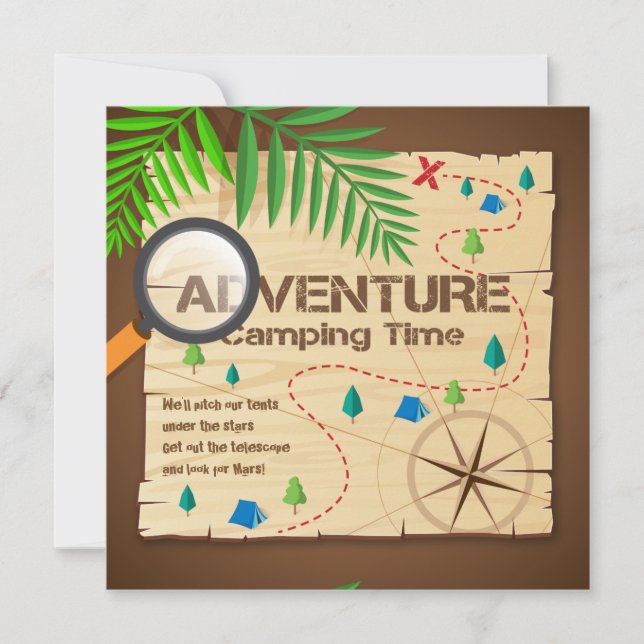 Invitación al campamento de aventura (Anverso)