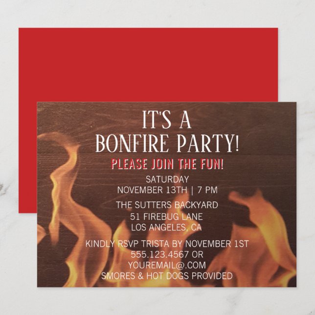 Invitación al campamento rojo del Fiesta de bomber (Anverso / Reverso)