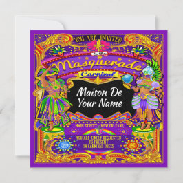 Invitación al Carnaval de Mardi Gras de Mascarada