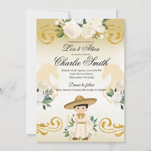 Invitación al Carro de Oro de España Mexicano 3 añ (Anverso)