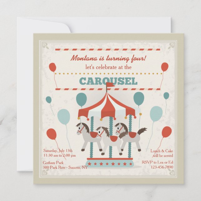 Invitación al carrusel de caballos (Anverso)