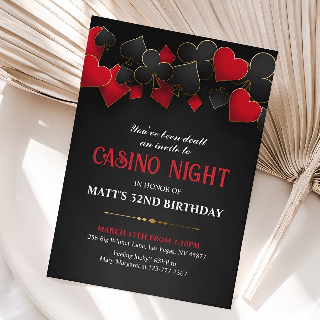 Invitación al Casino Night Poker, cumpleaños del C (Casino Night Poker Invitation)