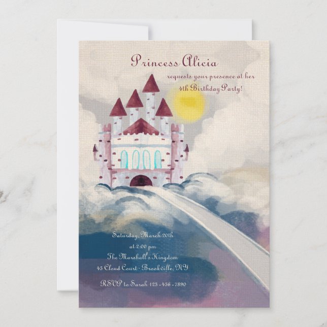 Invitación al castillo en las nubes (Anverso)
