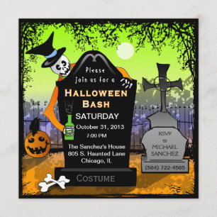Invitación al cementerio Bash de Halloween