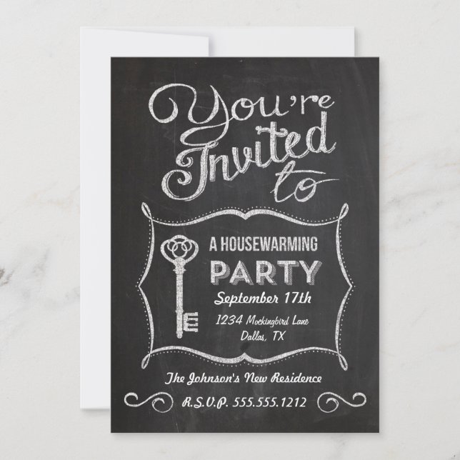 Invitación al Chalkboard para el calentamiento de  (Anverso)