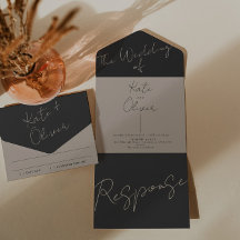Invitación al champán y a la boda negra
