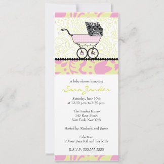 Invitación al Chica Baby Shower - Transporte para