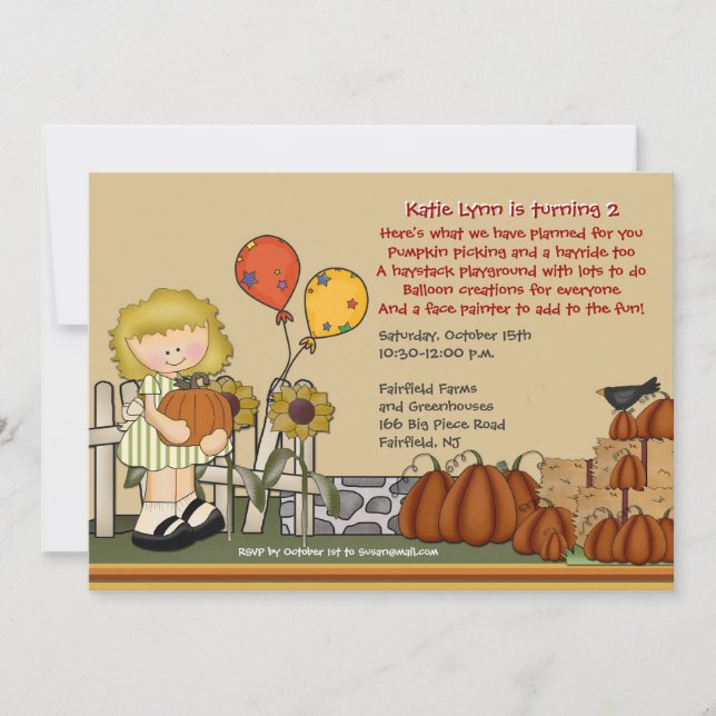 Invitación al Chica de cumpleaños del parche de ca (Anverso)