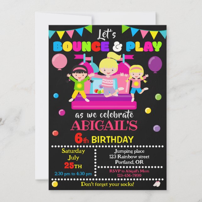 Invitación al Chica de invitación de cumpleaños po (Anverso)