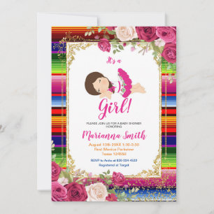 Invitación al Chica mexicano Fiesta Baby Shower