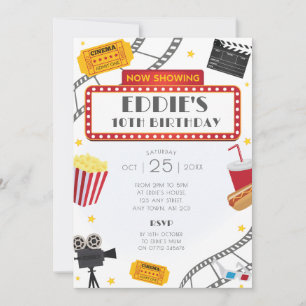 Invitación al cine por fiesta de cumpleaños de la 