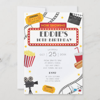 Invitación al cine por fiesta de cumpleaños de la 