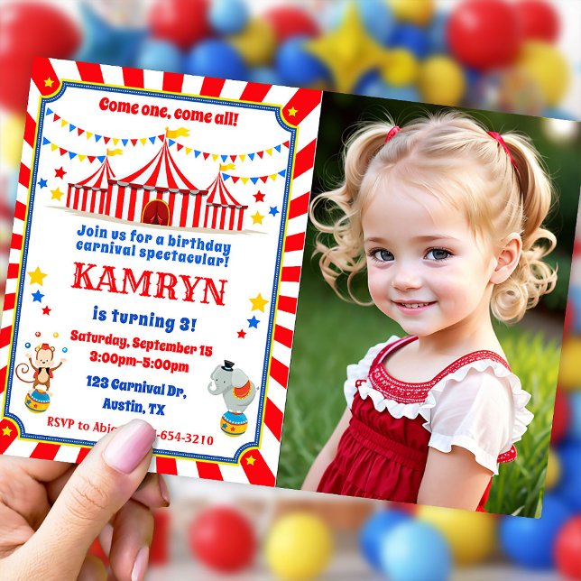 Invitación al circo, cumpleaños del carnaval (Subido por el creador)