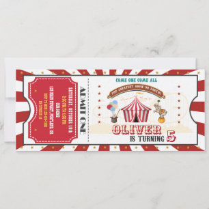Invitación al circo para cumpleaños Vintage Carnav