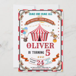 Invitación al circo para el cumpleaños del festiva