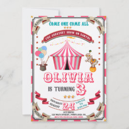 Invitación al circo por cumpleaños Niños del Carna