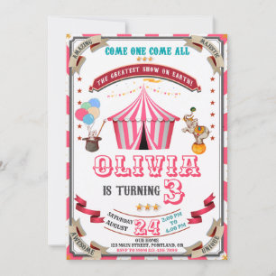 Invitación al circo por cumpleaños Niños del Carna