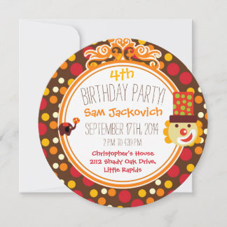Invitación al circulo de cumpleaños del circo retr