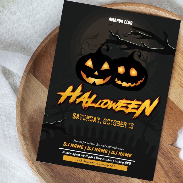 Invitación al club de fiestas Neon Glow Halloween (Subido por el creador)
