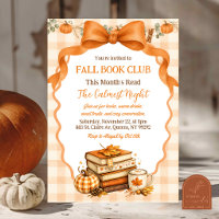 invitación al club de lectura de calabaza acogedor