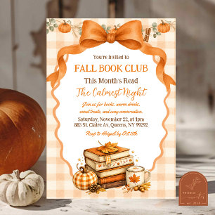 invitación al club de lectura de calabaza acogedor