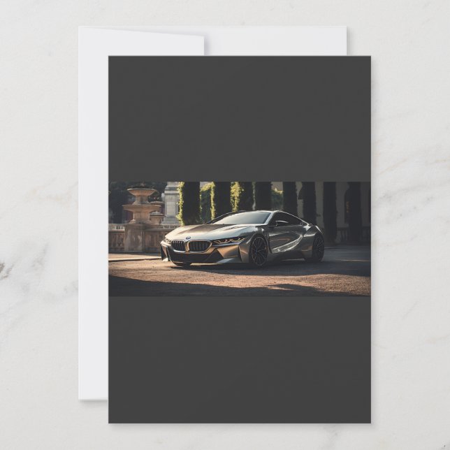 Invitación al coche de carreras futurista de alumi (Anverso)