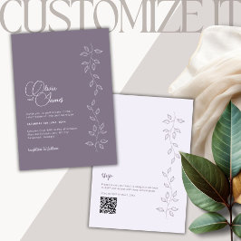 Invitación al código QR de Boda moderno violeta vi