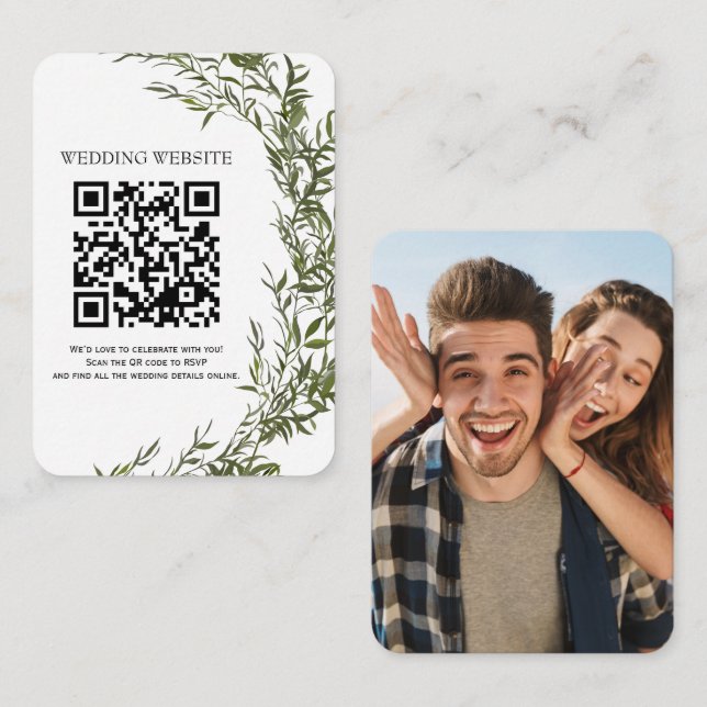 Invitación al código QR de verde y a la foto del g (Anverso / Reverso)