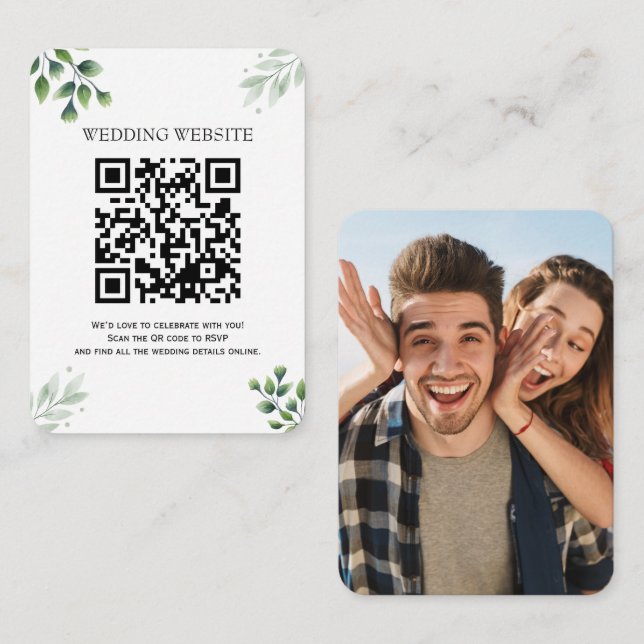 Invitación al código QR de verde y a la foto del g (Anverso / Reverso)