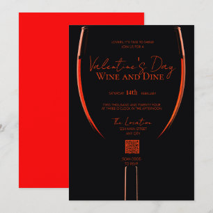 Invitación al código QR de vino y vino de San Vale