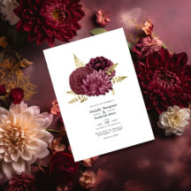 Invitación al código QR del Boda floral de Borgoña