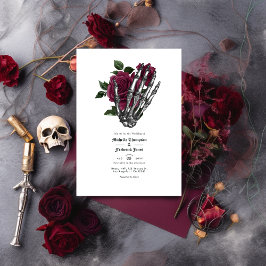Invitación al código QR del Boda gótico floral bor