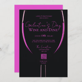 Invitación al código QR del vino y el vino de Gale