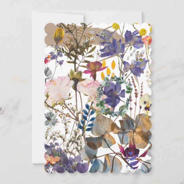 Invitación al collage de flores silvestres (Anverso)