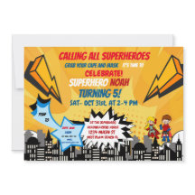 Invitación al cómic Personalizado Superhéroe Hallo