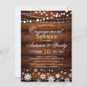 Invitación al compromiso con copo de nieve en invi